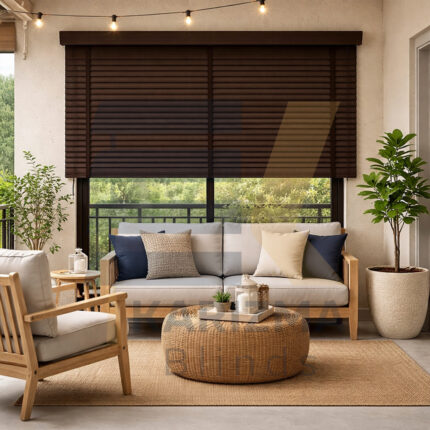 brown wooden curtain