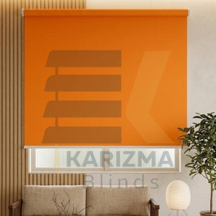 Orange blackout curtains